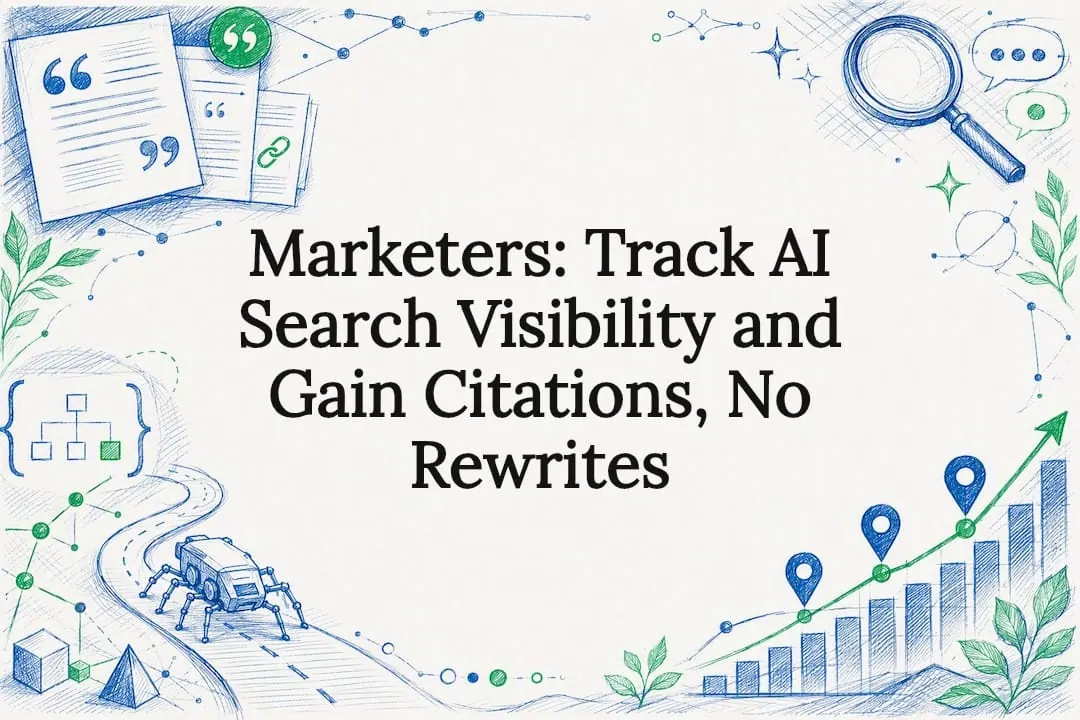 AI search visibility title card illustration