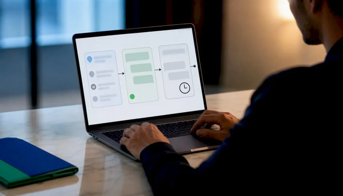 Customer message response workflow illustration