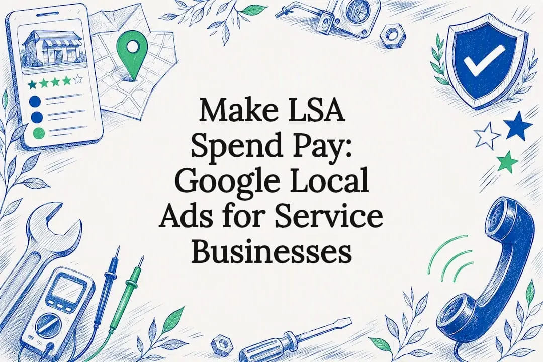 Decorative local ads title card illustration