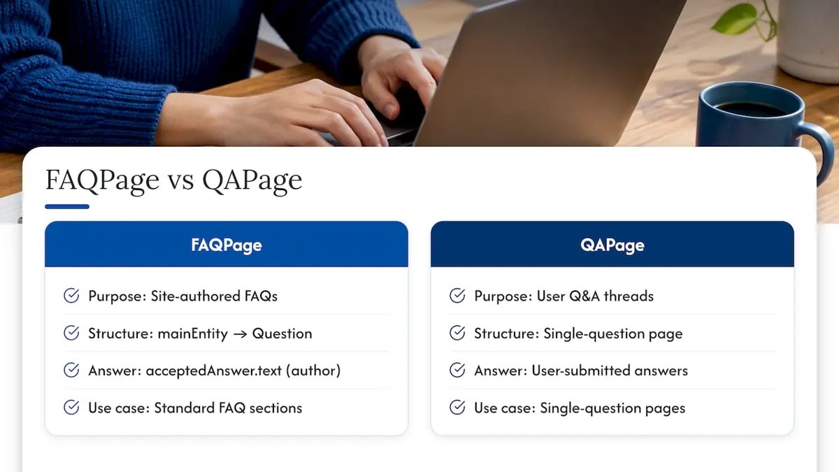 FAQPage and QAPage schema use comparison
