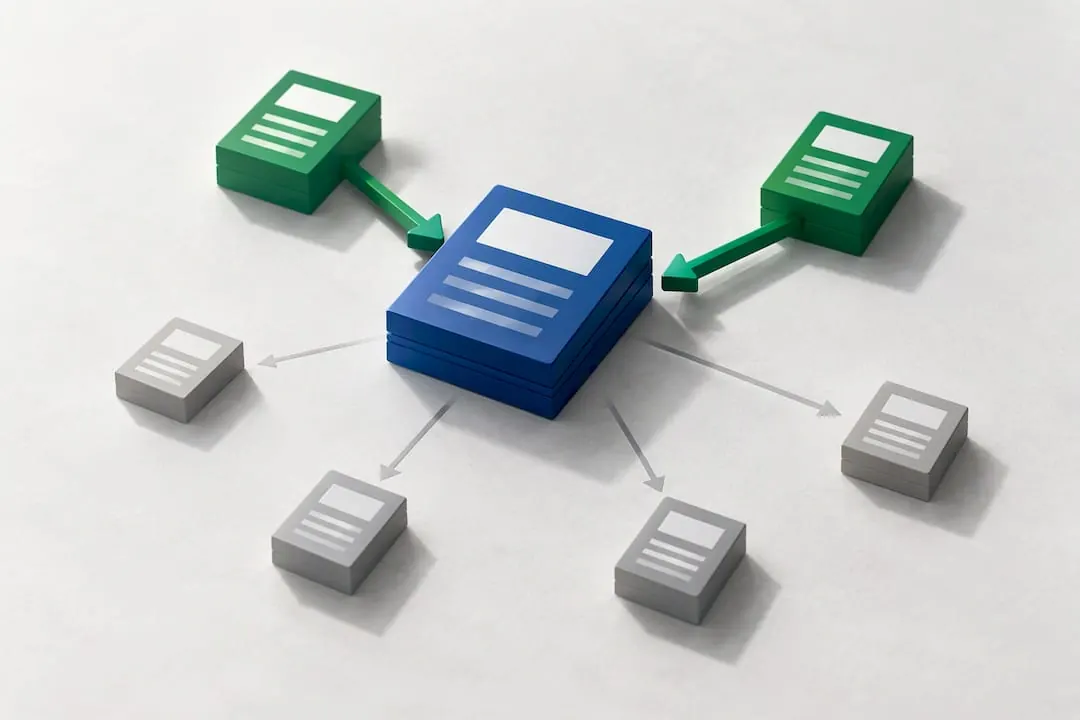 Weighted internal links directing page authority