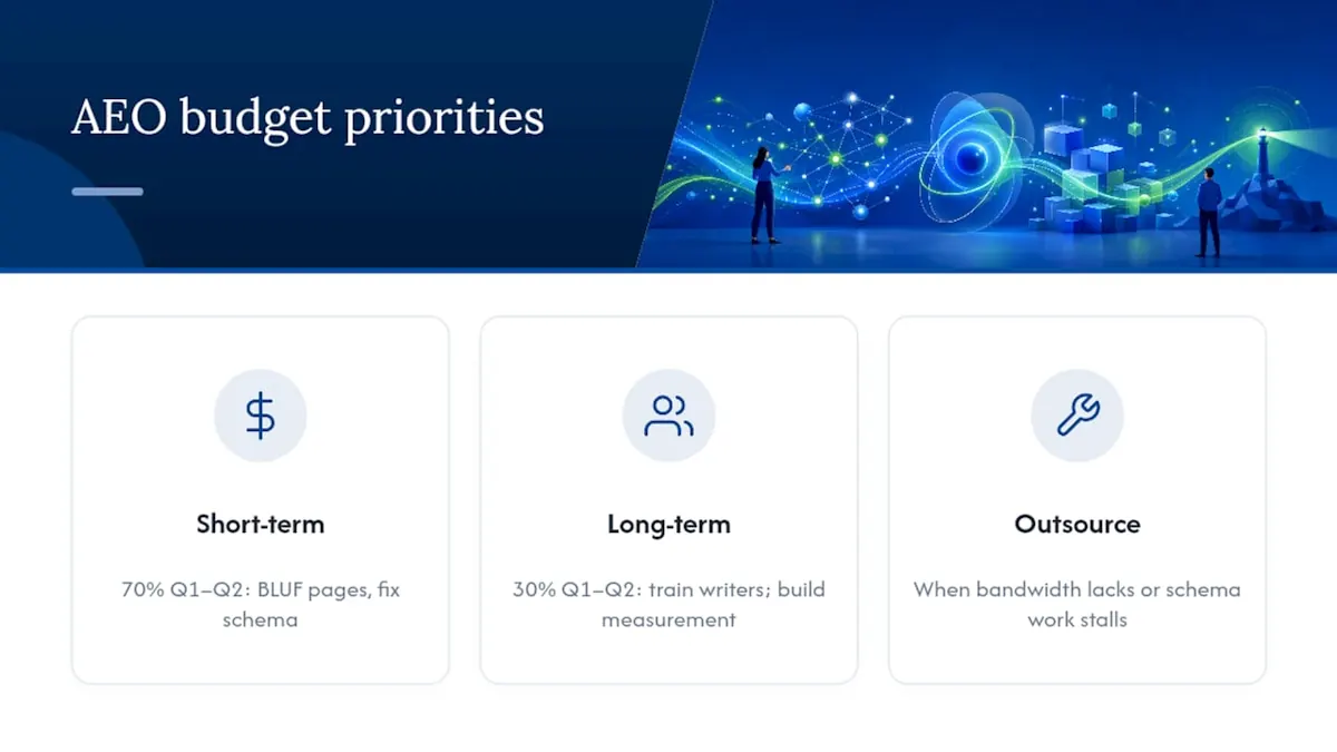 Where Should Marketing Leaders Put Their AEO Budget First?, overview diagram